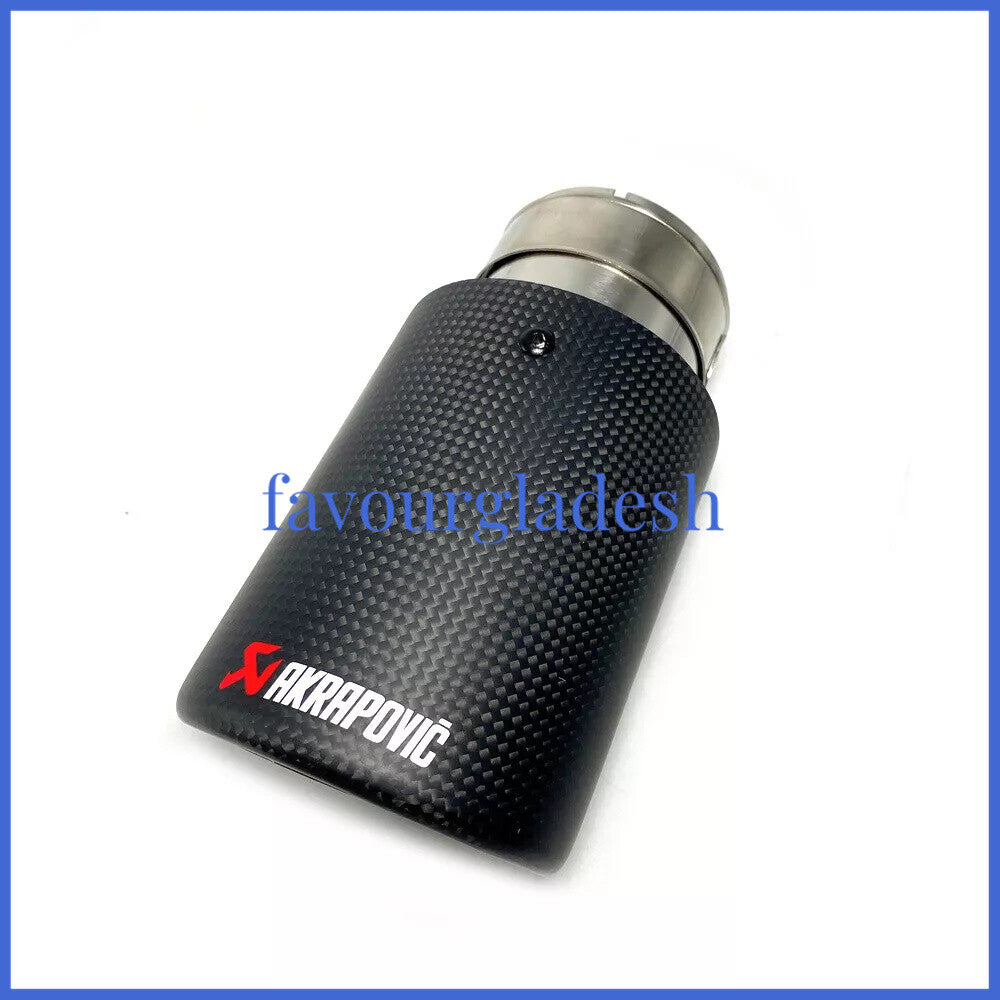 1PCS Akrapovic Glossy Carbon Fiber Exhaust tip 63-114mm Universal End Tail pipe
