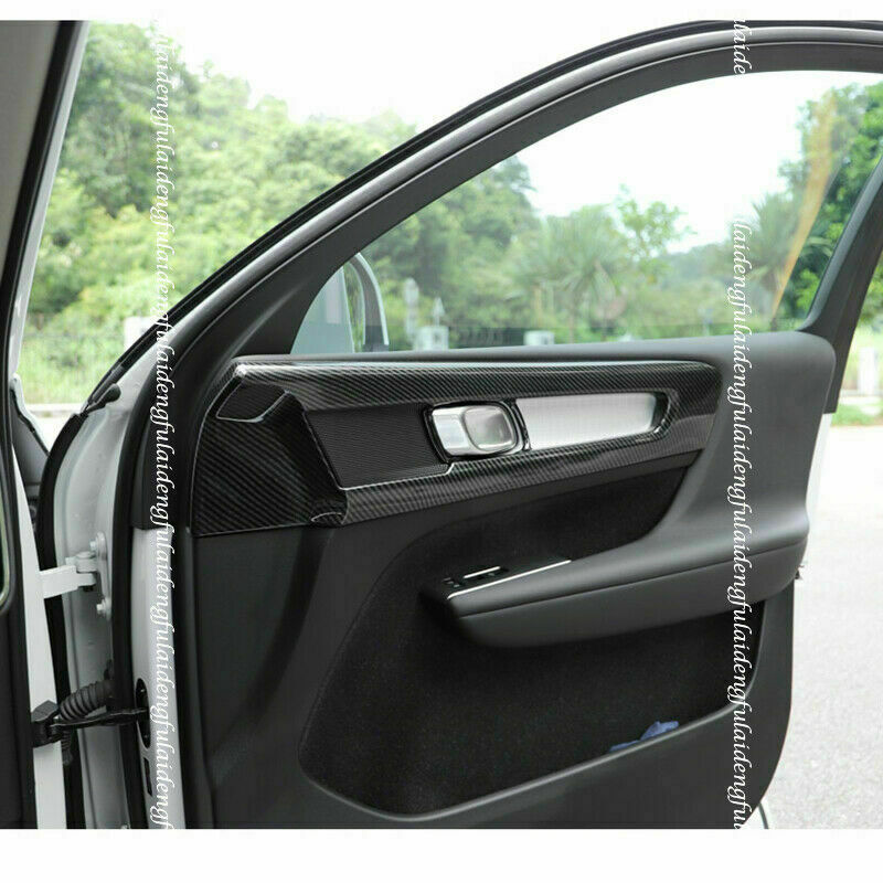 for Volvo XC40 2018-2022 Carbon Fiber Interior Door Handle Bowl Panel Cover Trim