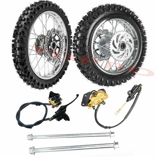 Front 60/100-14 Rear 80/100-12 Tyre Wheel Rim Thumpstar 70 110cc 125cc Pit Bike