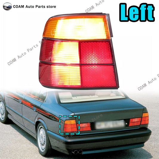 Left side: Applicable to for BMW 5 Series E34 1988-1995 rear taillight, bumper light, and brake light.