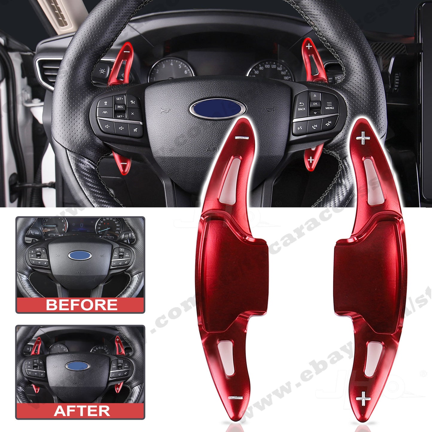 2x Car Steering Wheel Shift Shifter Extension Paddle for Ford Explorer 2020 2021