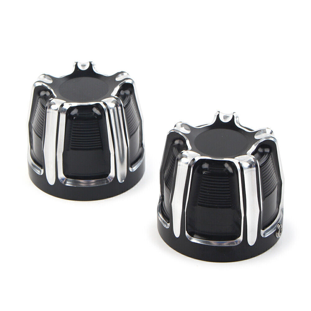 CNC Front Axle Nut Cap Covers Fit for Harley Softail Touring Street Glide Black