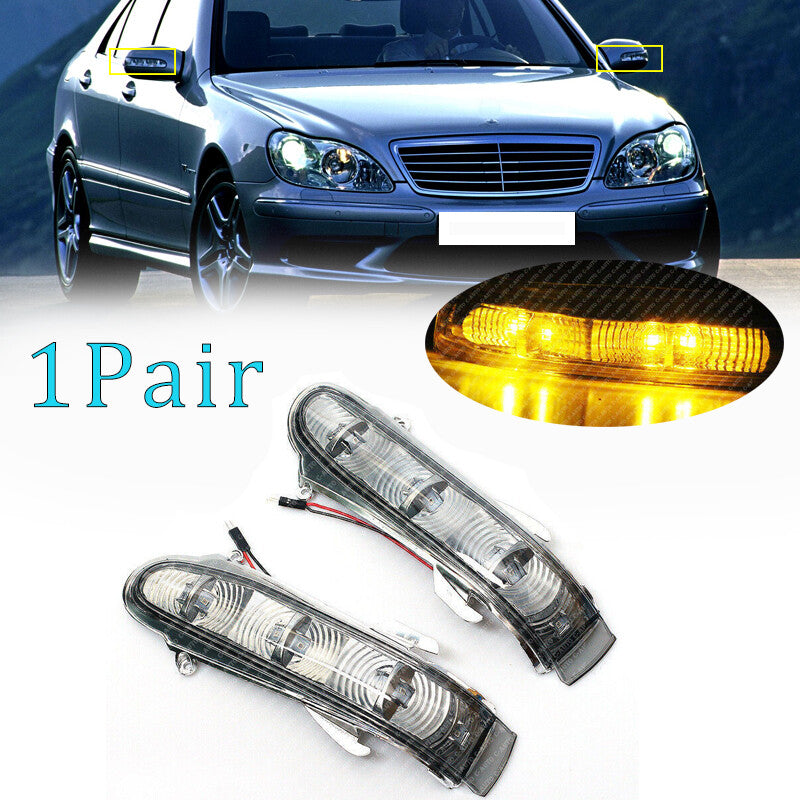 Pair for Mercedes-Benz W220 W215 S/CL Side Mirror Turn Signal Light Smoky len