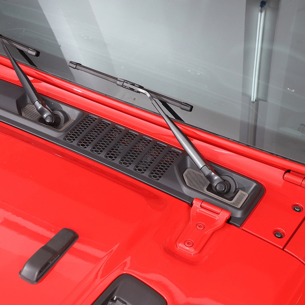 Chrome Front Windshield Wiper Base Mesh Cover for Jeep for Wrangler JL JT 2024 2025+