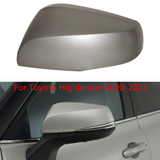 Silver Left Side Rearview Mirror Shell Cover Cap for Toyota Highlander 2020-2023
