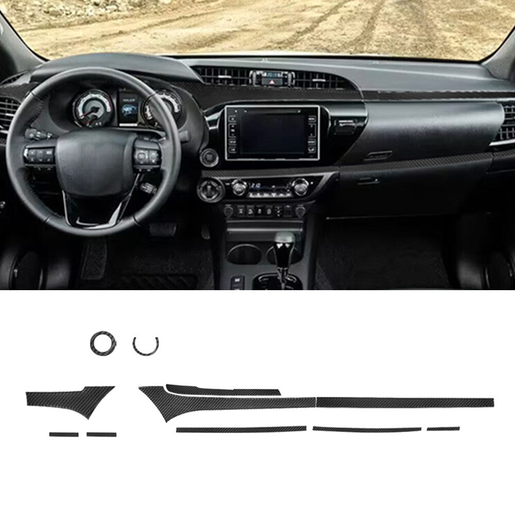 42Pcs Carbon Fiber Full Set Cover Trim Kit for Toyota Hilux 2015-2021 Type B