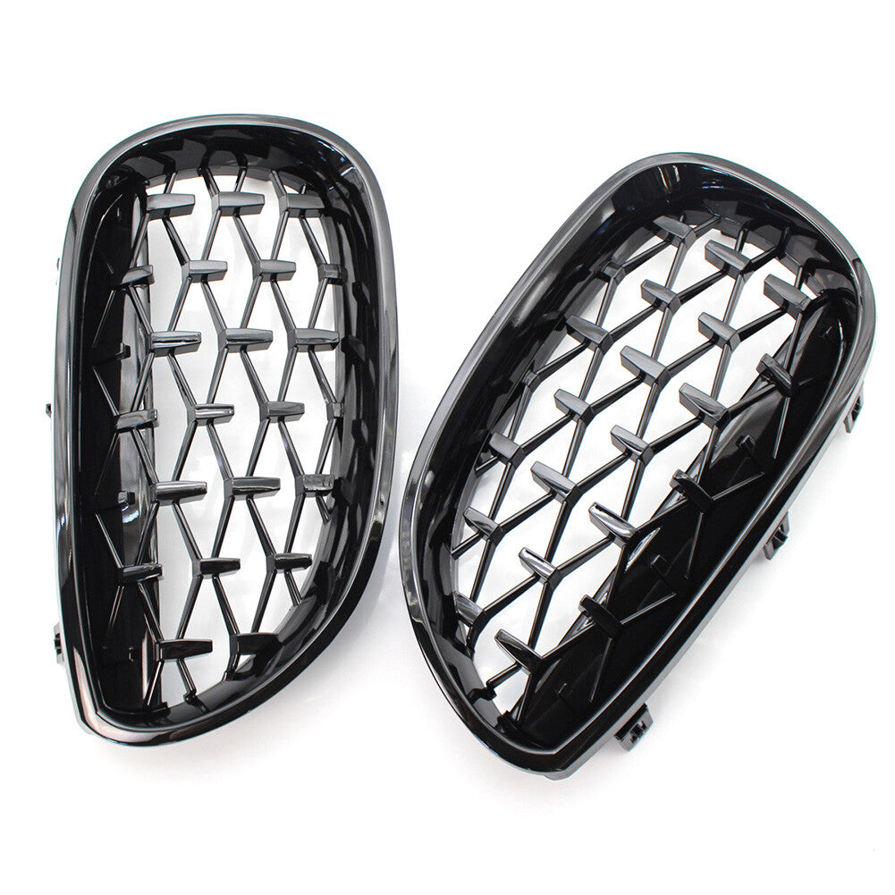 Fit for BMW E60 2003-09 5 Series Gloss Black Diamond Meteor Front Kidney Grill