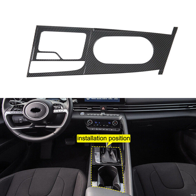for Hyundai for Elantra 2021-2023 Carbon Fiber Interior Gear Shift Panel Frame Cover