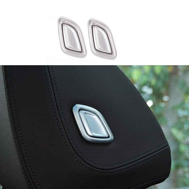 Silver Cover Trim ABS for Seat Headrest Button Ring for BMW X3 G01 X4 G02 2018-2021