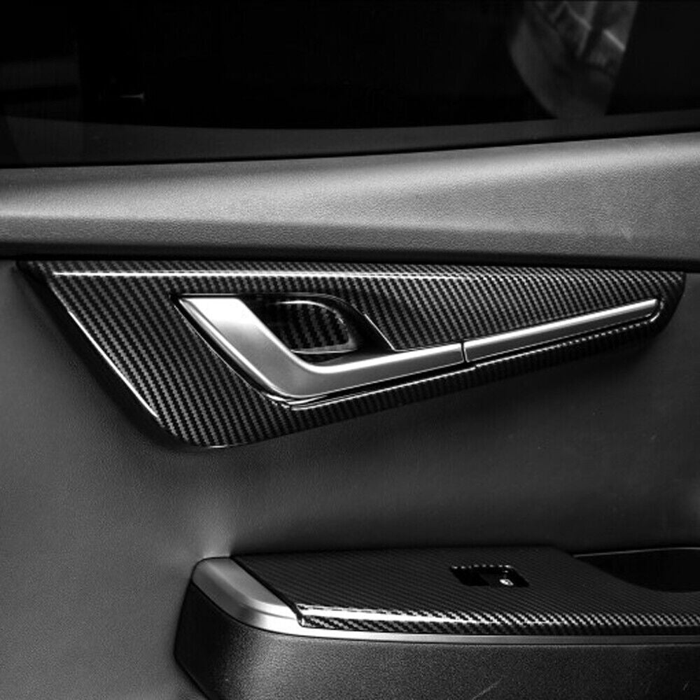for Kia EV6 2022 2023 Carbon Fiber ABS Interior Door Handle Bowl Cover Trim 4Pcs