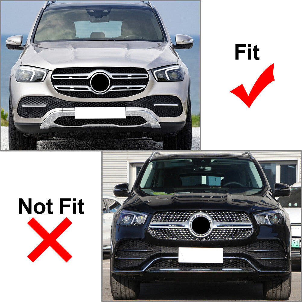 Chrome GTR Style Front Bumper Hood Grille for Benz GLE Class W167 2020-2023 ABS