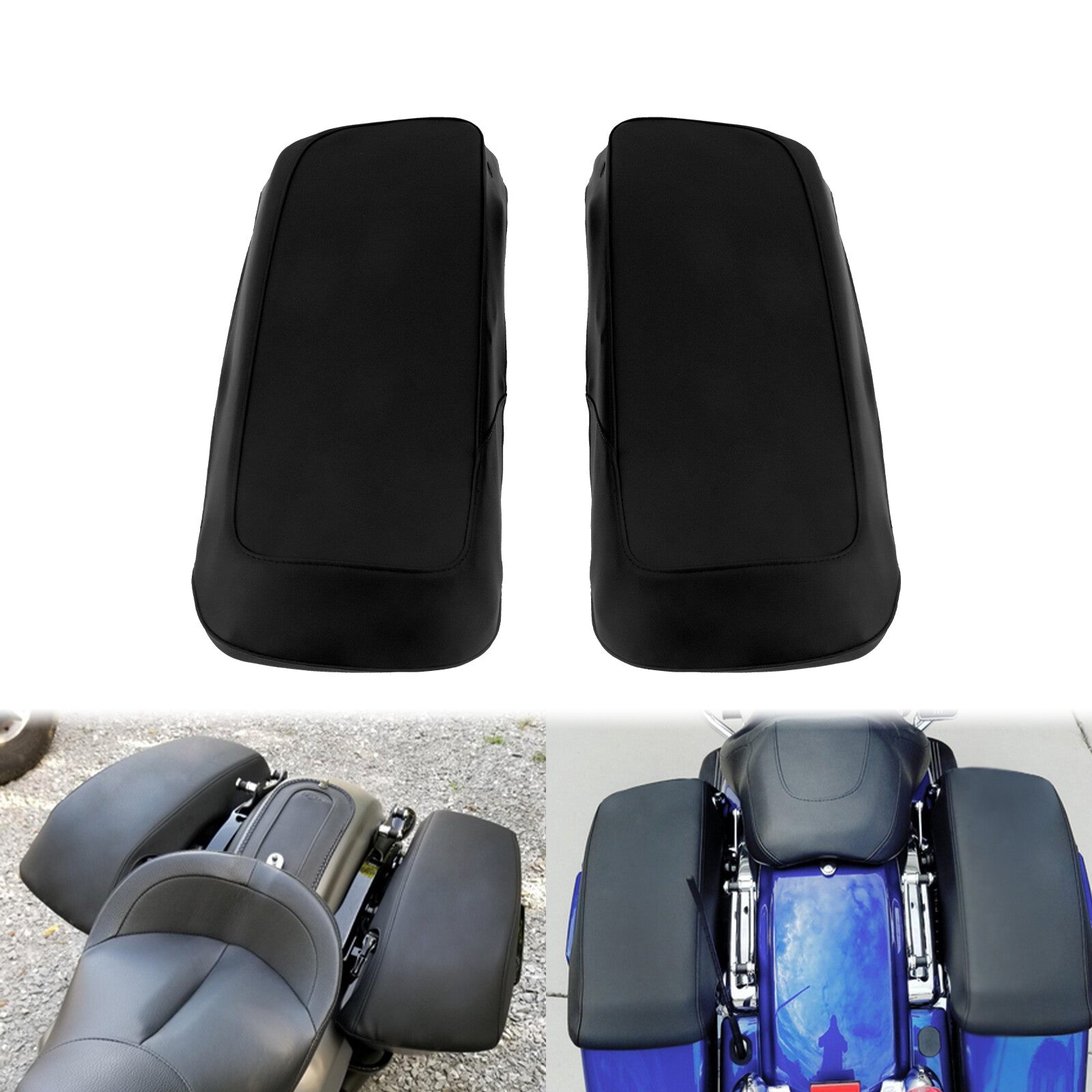 PU Leather Saddlebag Speaker Lid Covers for Harley Road Electra Glide 2014-2023