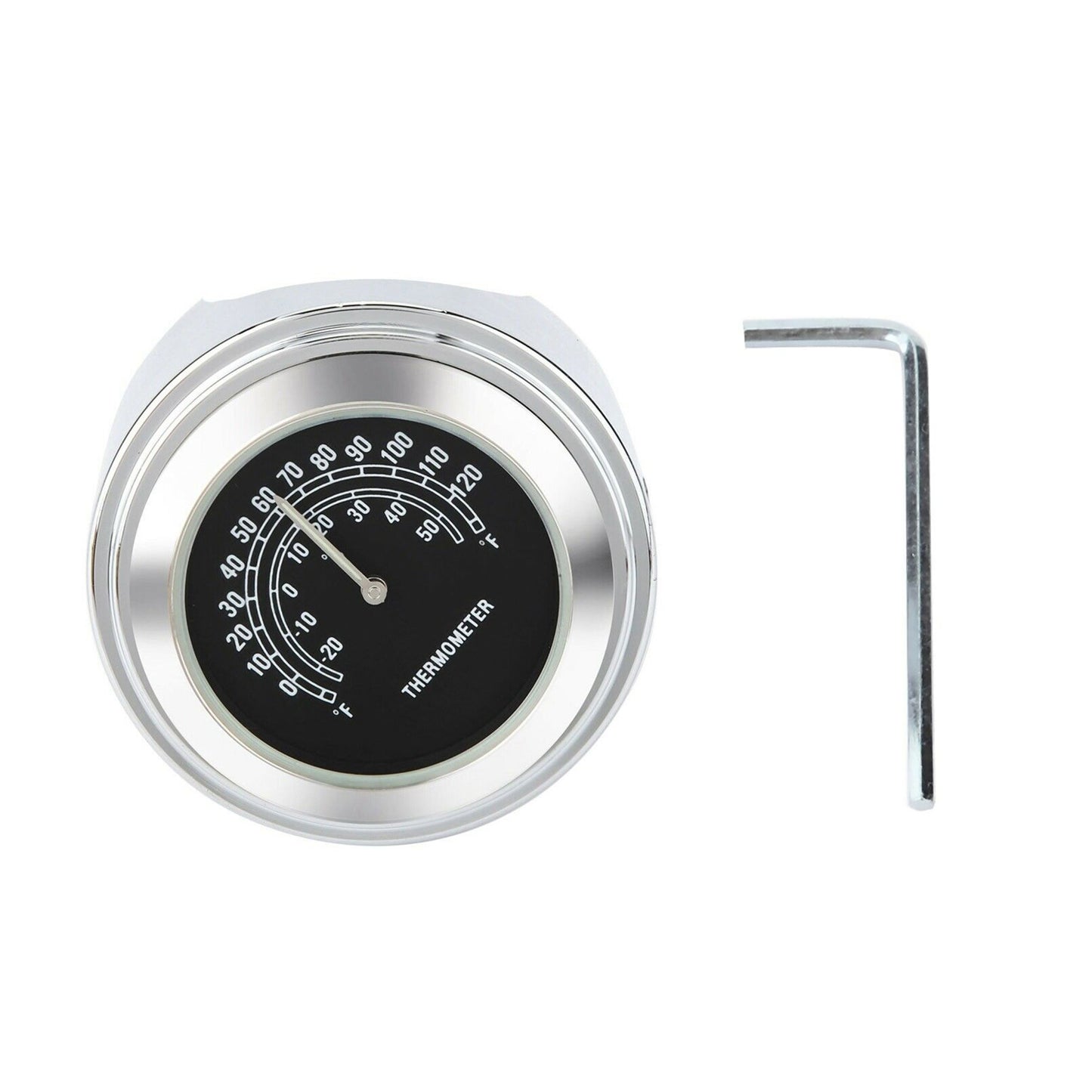 Universal Replace Motorcycle Front Chrome Waterproof Handlebar Mount Thermometer