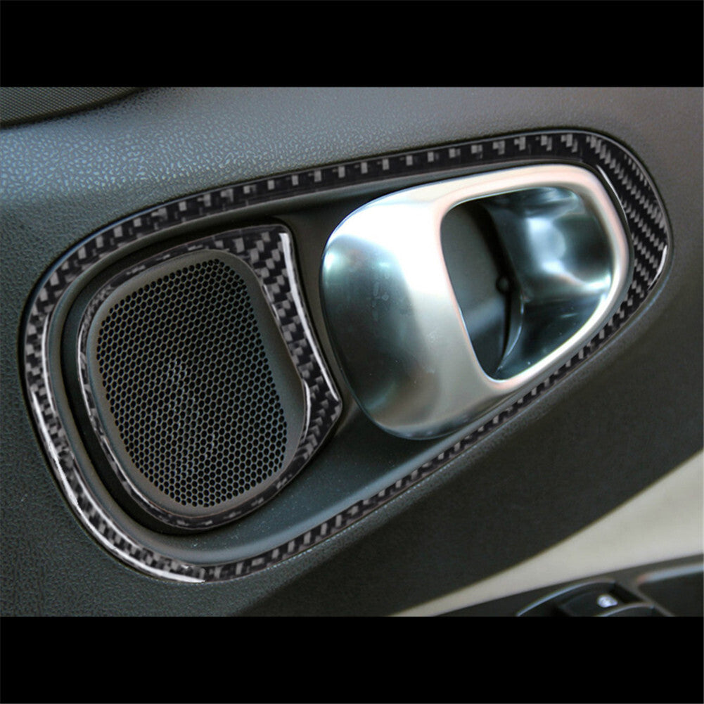 4PCS Carbon Fiber Interior Rear Door Handle Trim Cover for Fiat 500L 2014-2017