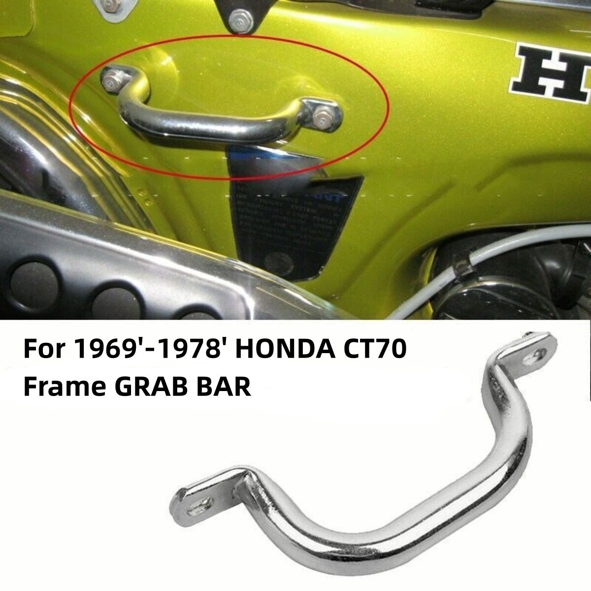 new replica of the drop handle for Honda CT70 frame GRAB BAR 1969-1978.