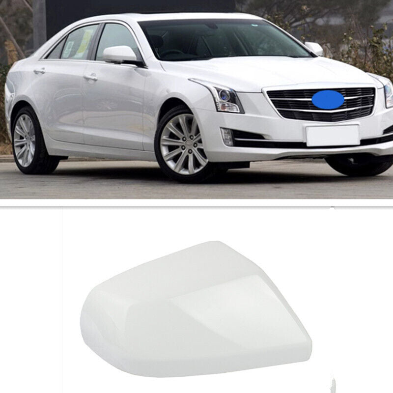 White Right Side Rear View Side Mirror Cover Shell Cap for Cadillac ATS 2014-16