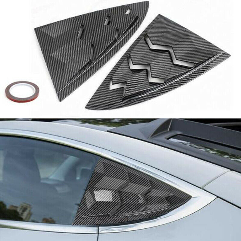 Carbon Fiber Rear Side Window Blinds Airflow Inlet for Tesla Model3