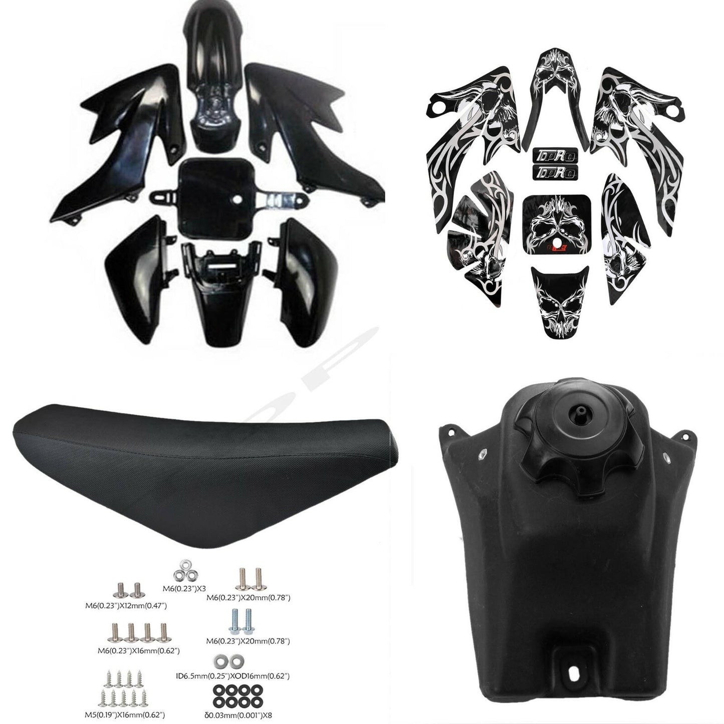 Plastics Sticker Kit for Seat Fuel Tank Screws CRF50 Dirt Pit Bike Atomik 110 125cc