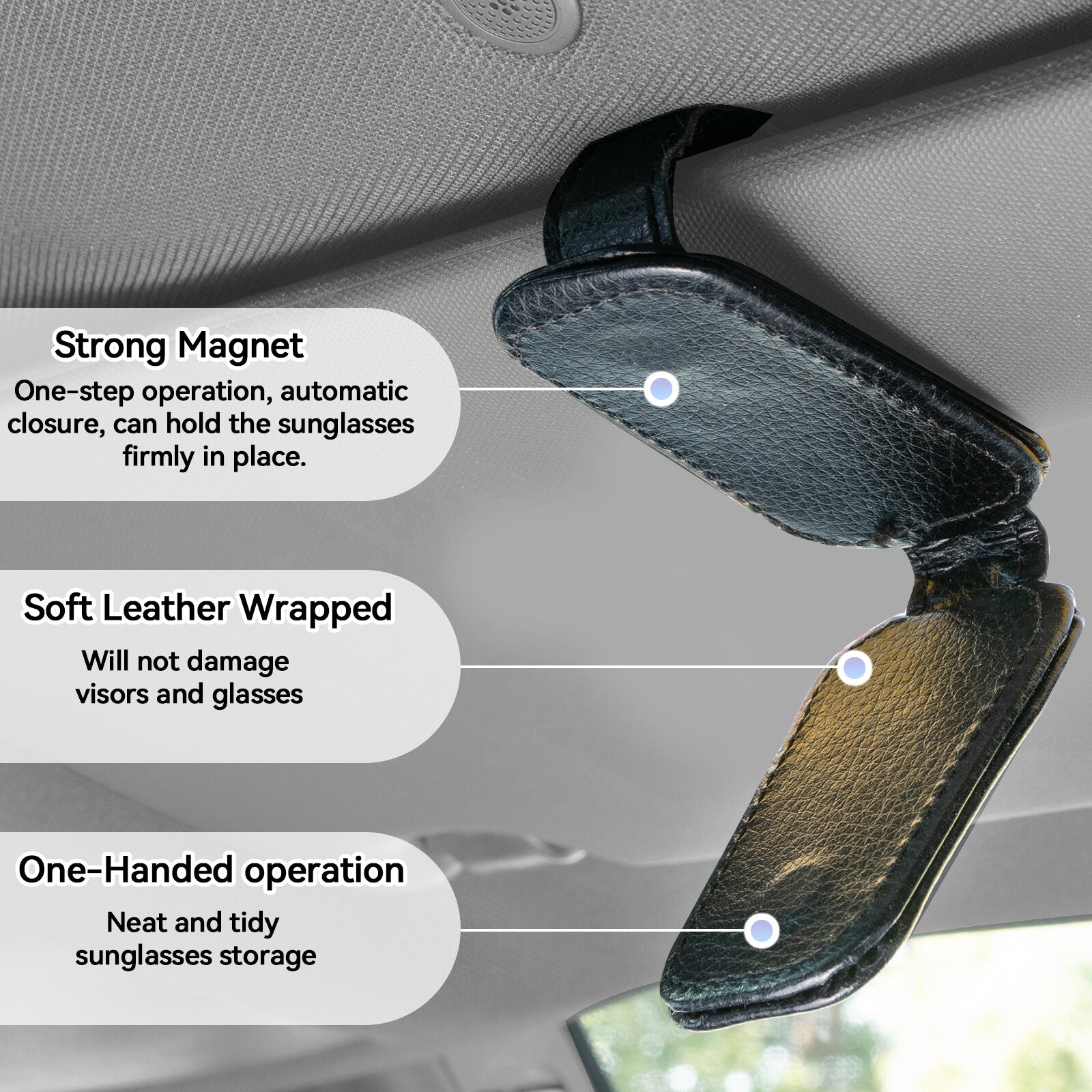 Universal Car Vehicle Sun Visor Clip Glasses Holder Sunglasses Ticket Black