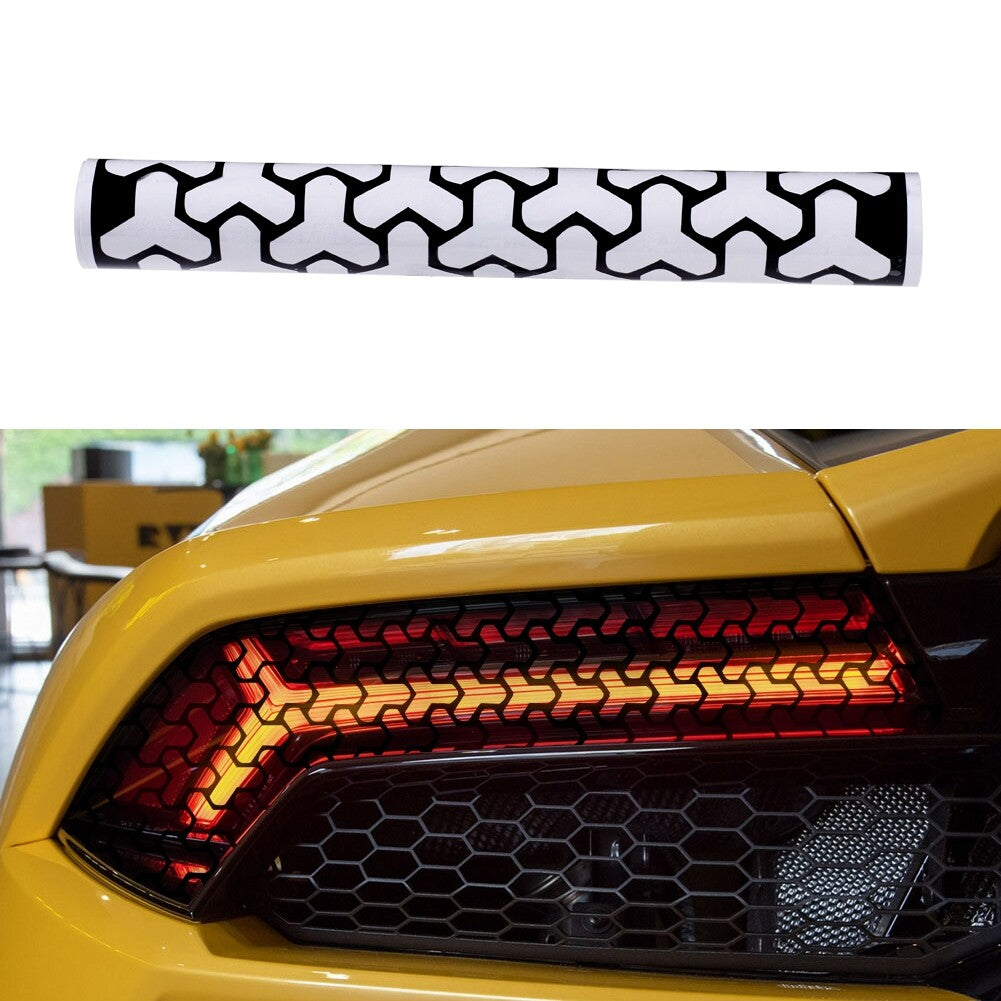 4PCS Car Rear Tail Light Honeycomb Gaphic Stickers Vinyl Trim Rear Light Film