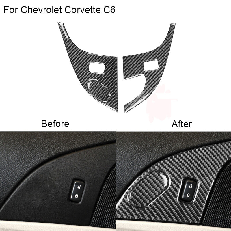 3Pcs for Chevrolet for Corvette C6 2005-2007 Carbon Fiber Locker Panel Cover Trim