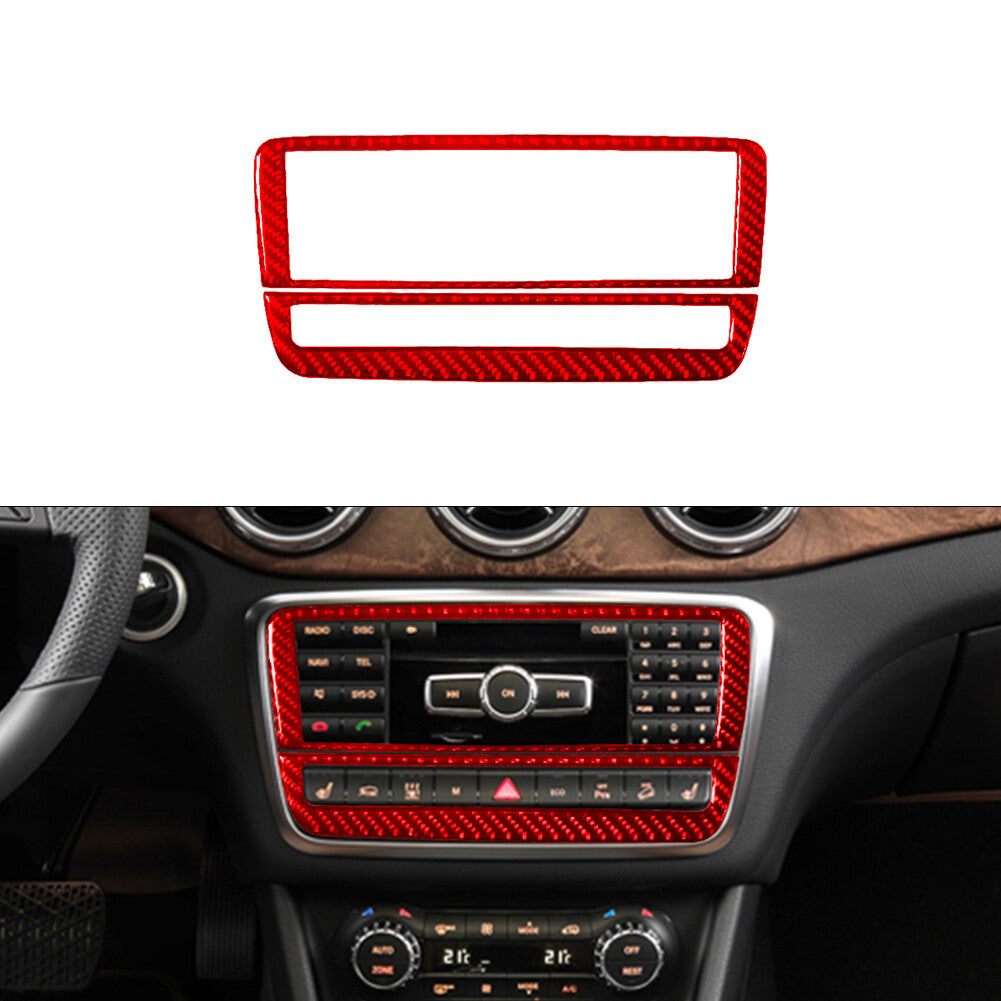 Red Carbon Fiber Radio Type-B Trim for Mercedes-Benz CLA GLA 2014-2018