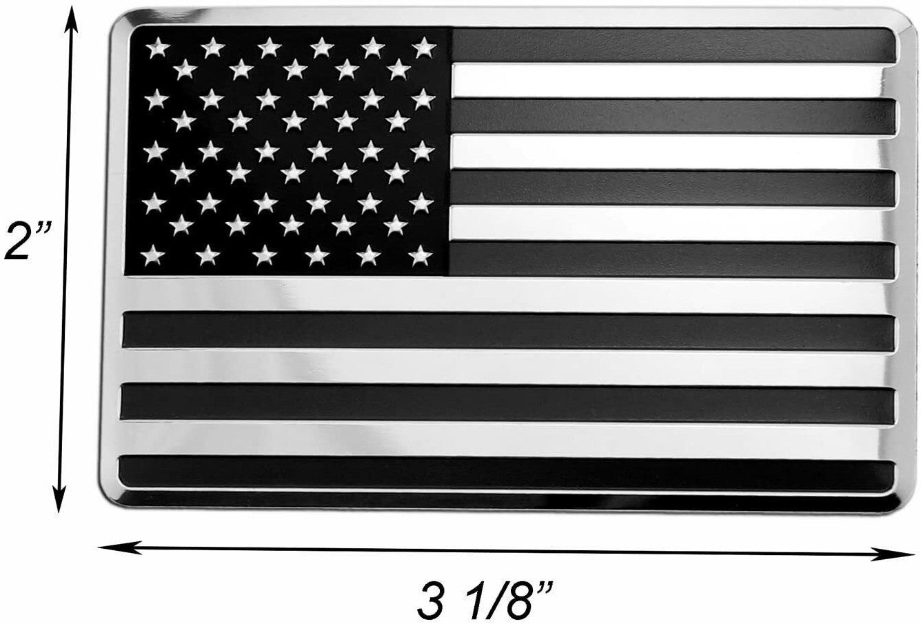 Car side fender rear trunk badge decal chrome black American flag for Chevrolet 1x