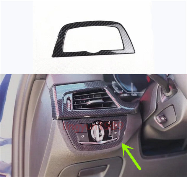 For 2018-23 for BMW 5 Series G30 ABS Carbon Fiber Headlight Switch Button Cover Trim