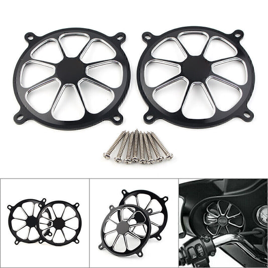 Audio Fairing Mount Front Speaker Trim Grill Cover for Harley Touring 1996-13