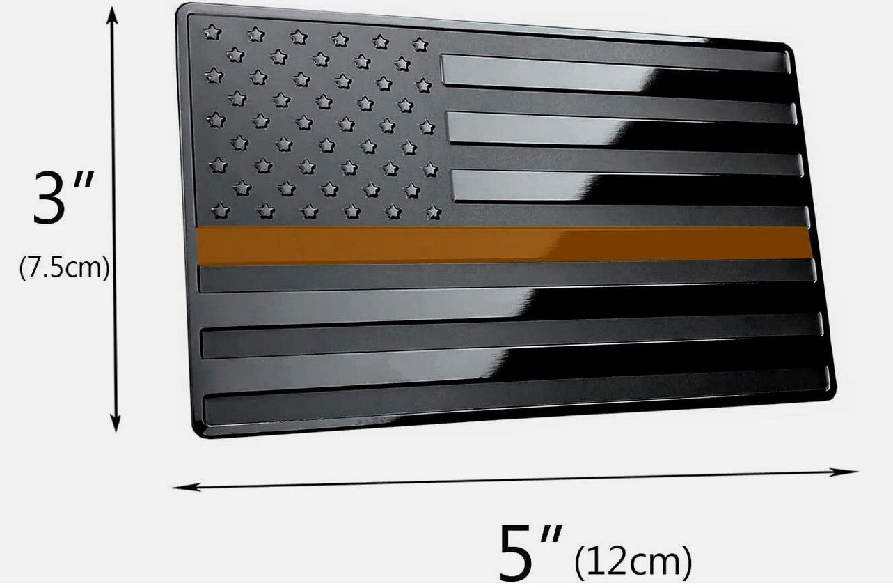 2. Car side fender rear trunk badge sticker, American flag, black and orange, suitable for Audi .