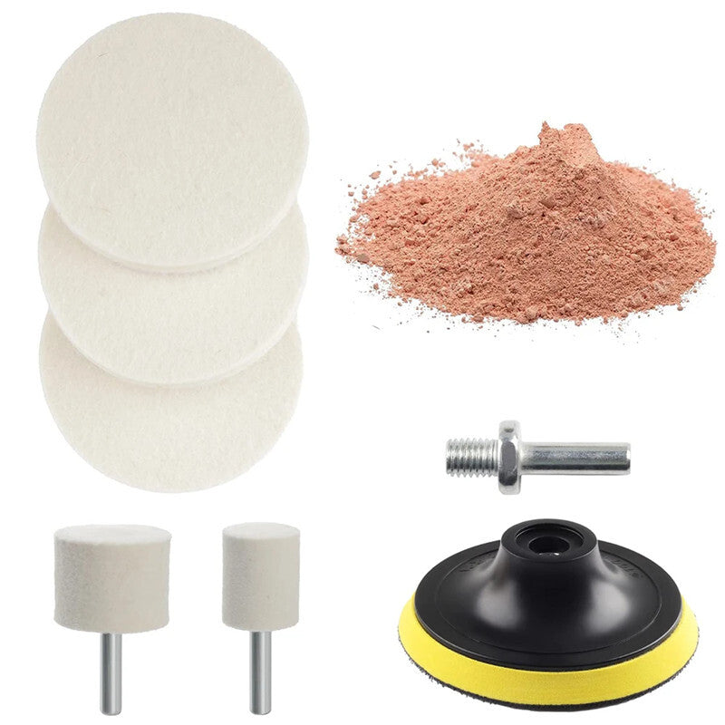 Car Wool Wheel Pad Windshield Glass Scratch Polishing Remover Cerium Powder Tool