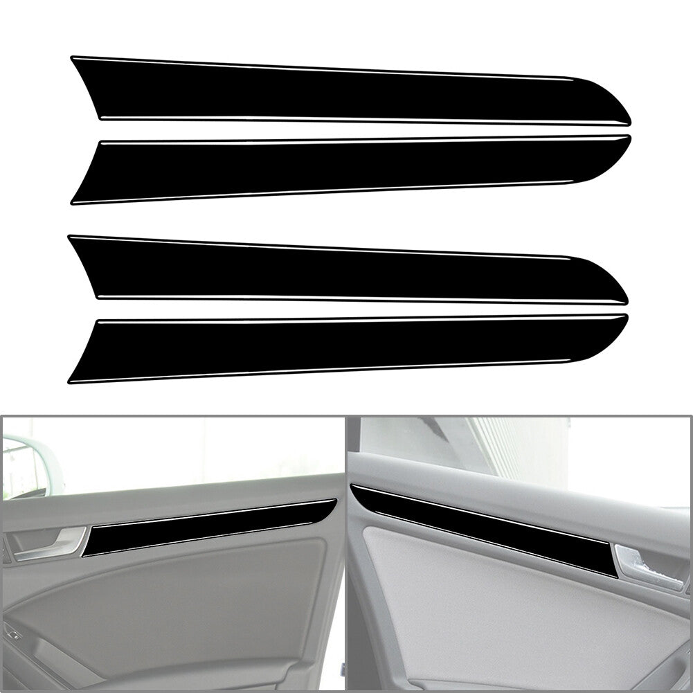 4pcs Interior Car Door Handle Panel Cover Trim Black for Audi A4 B8 A5 Piano