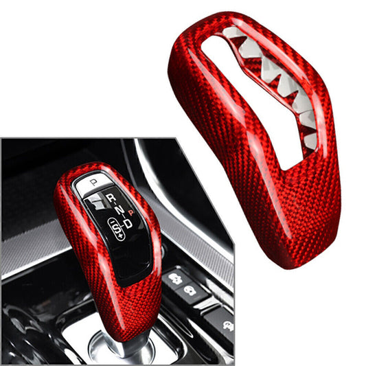 Carbon Fiber Red Gear Shift Knob Cover Trim for Land Rover Range Sport 2018-2021