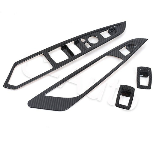4pcs Carbon Fiber Window Button Armrest Switch Cover Trim for BMW X5 F15 2014-18
