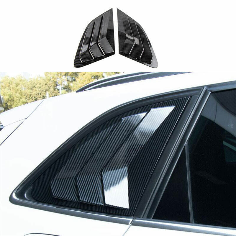 for Audi Q5 09-2017 Carbon Fiber Style Side Window Louver Shutter Cover Trim 2X