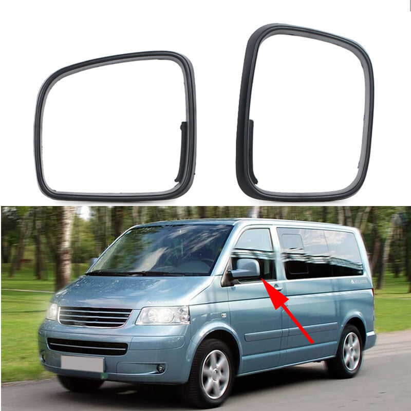 Pair Rear View Mirror Door Trim Ring Bezel for VW Transporter T5 Caddy 2003-2010