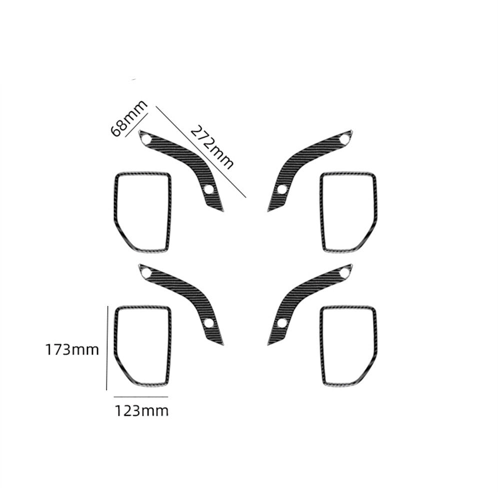 8Pcs Carbon Fiber Interior Door Handle Cover Trim for Jeep for Wrangler JK 2011-2017