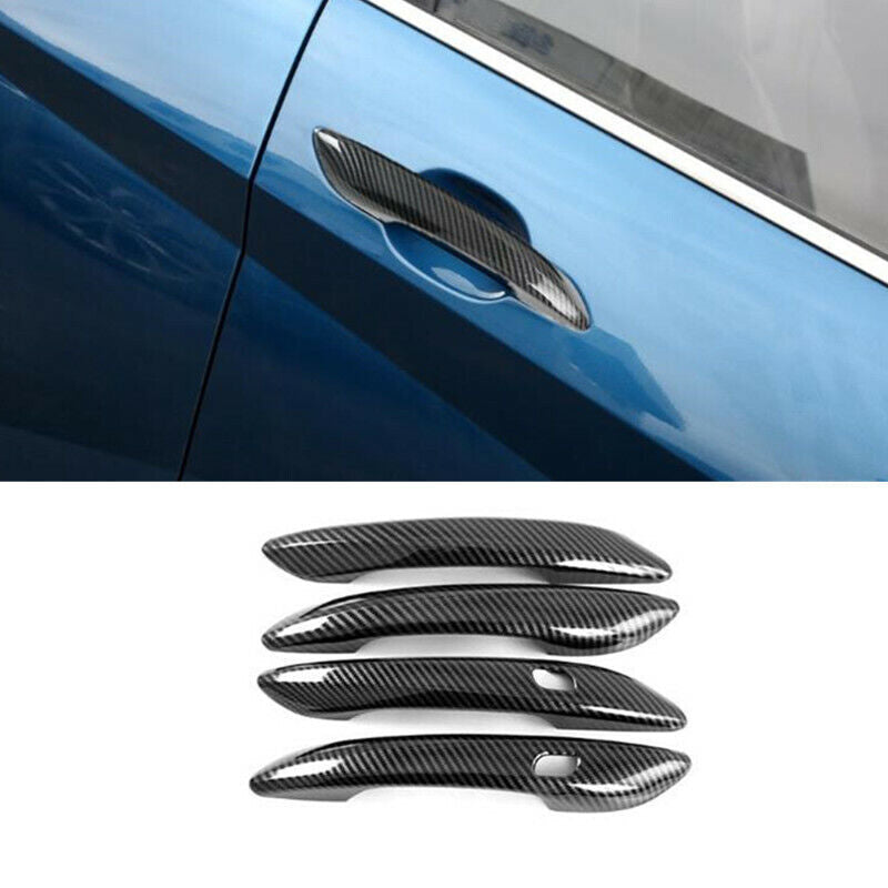 Carbon Fiber Exterior Door Handle Cover Trim for Hyundai for Elantra 2021 2022 4PCS