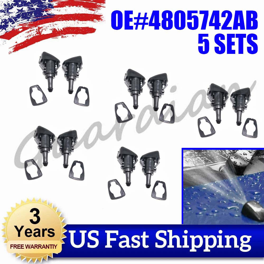5X 5113049AA WINDSHIELD WASHER FLUID NOZZLE for DODGE for RAM 1500 2500 3500 2011-17