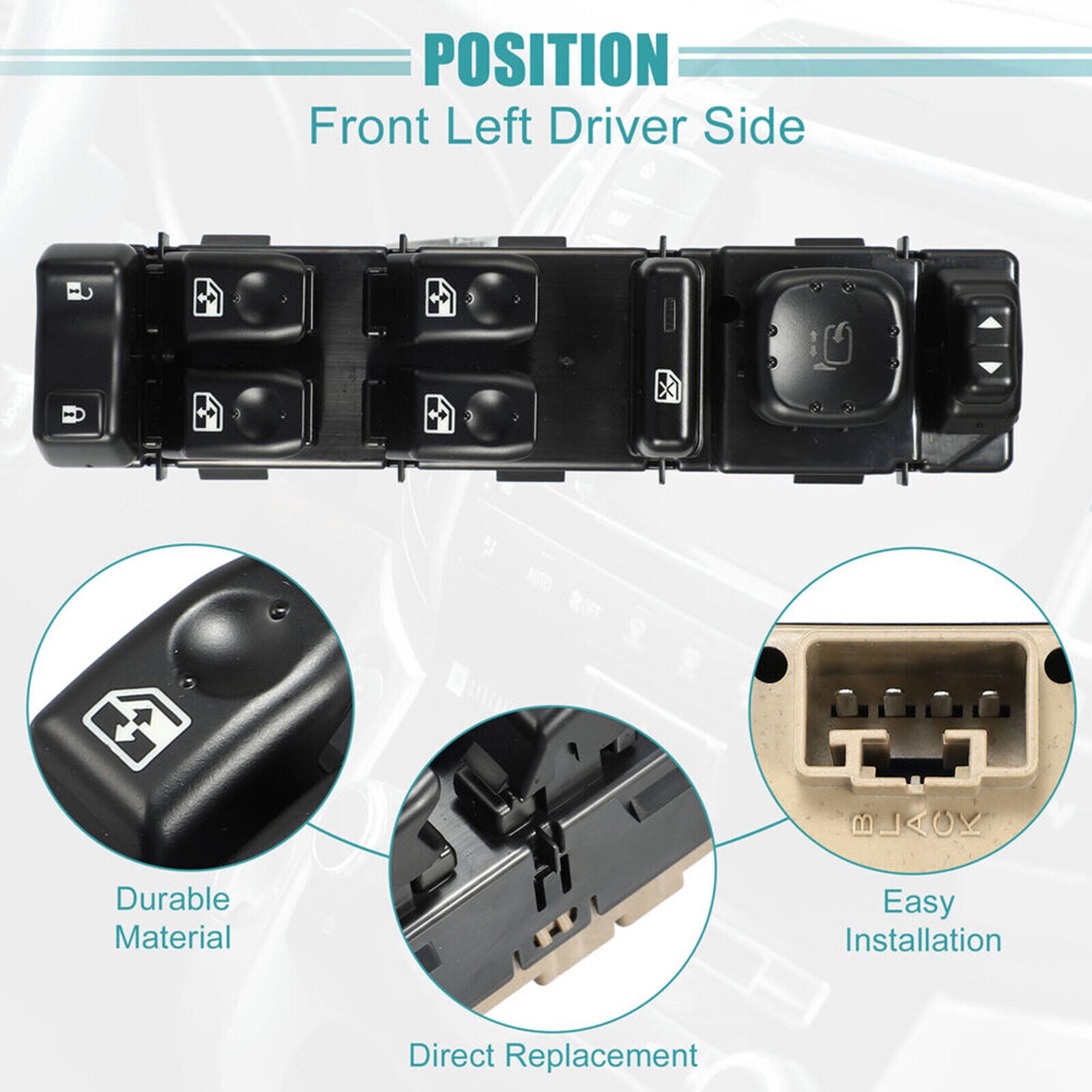 Power Window Control Switch fit for Chevy Silverado for GMC for Sierra 1500 3500 15883319 AP