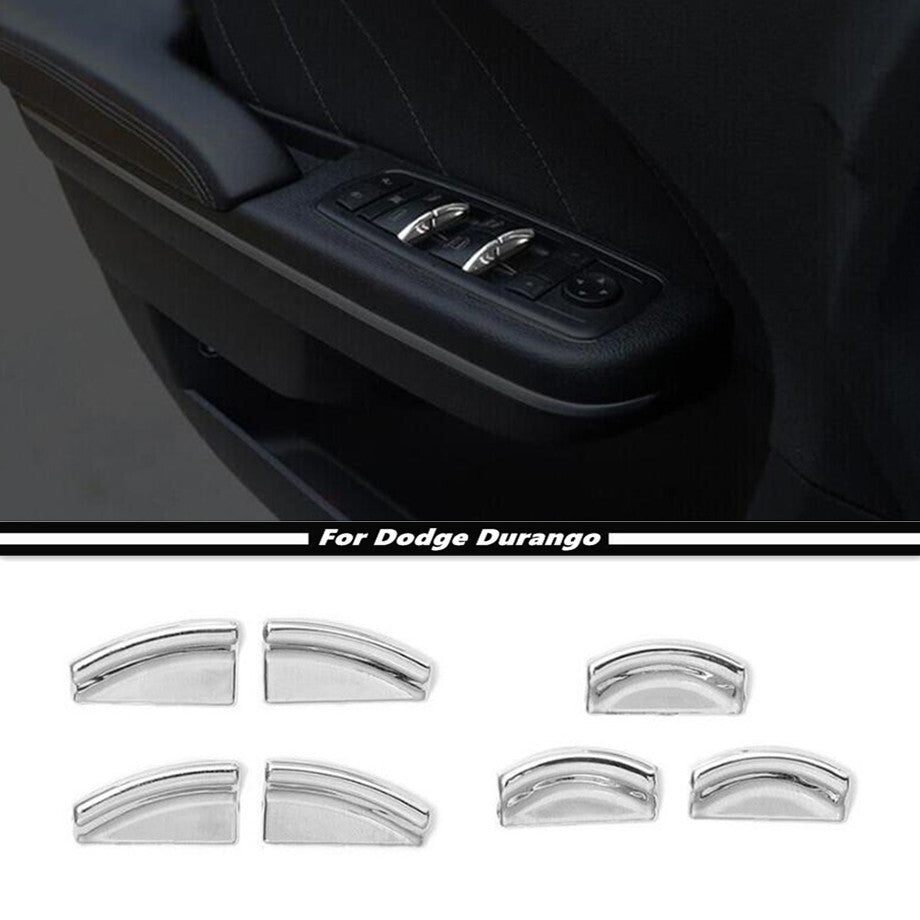 For 2011-2024 for Dodge Durango Chrome Window Lift Switch Button Cover Trim Sequins