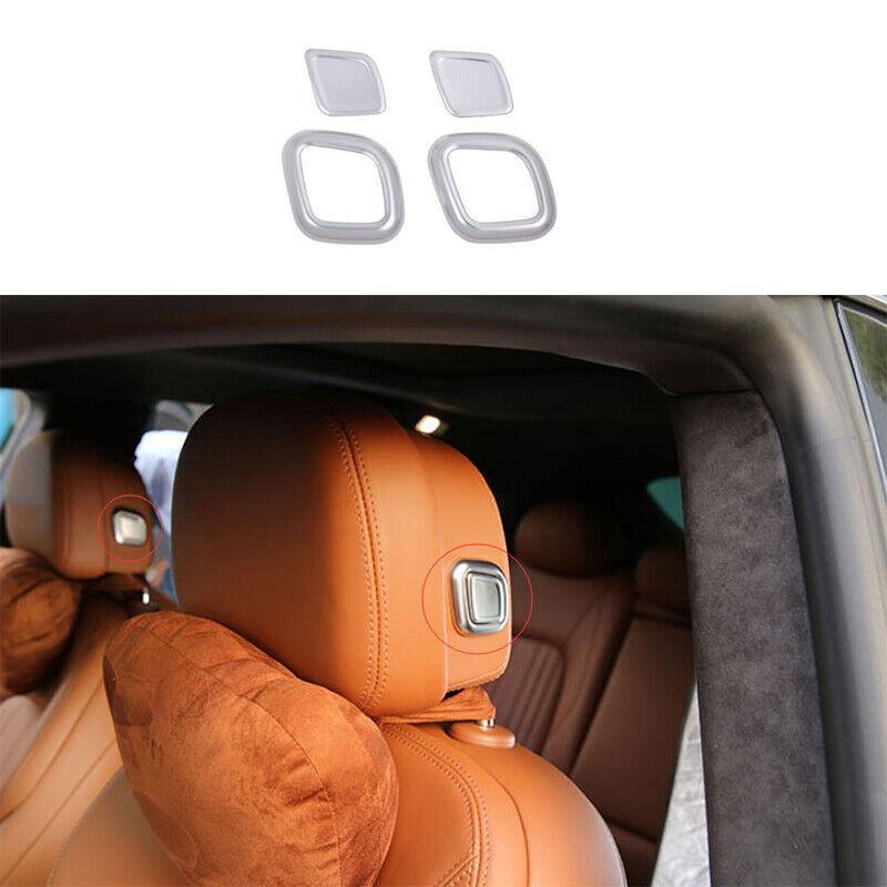 for Maserati Quattroporte 13+ Silver ABS for Seat Headrest Switch Button Cover Trim