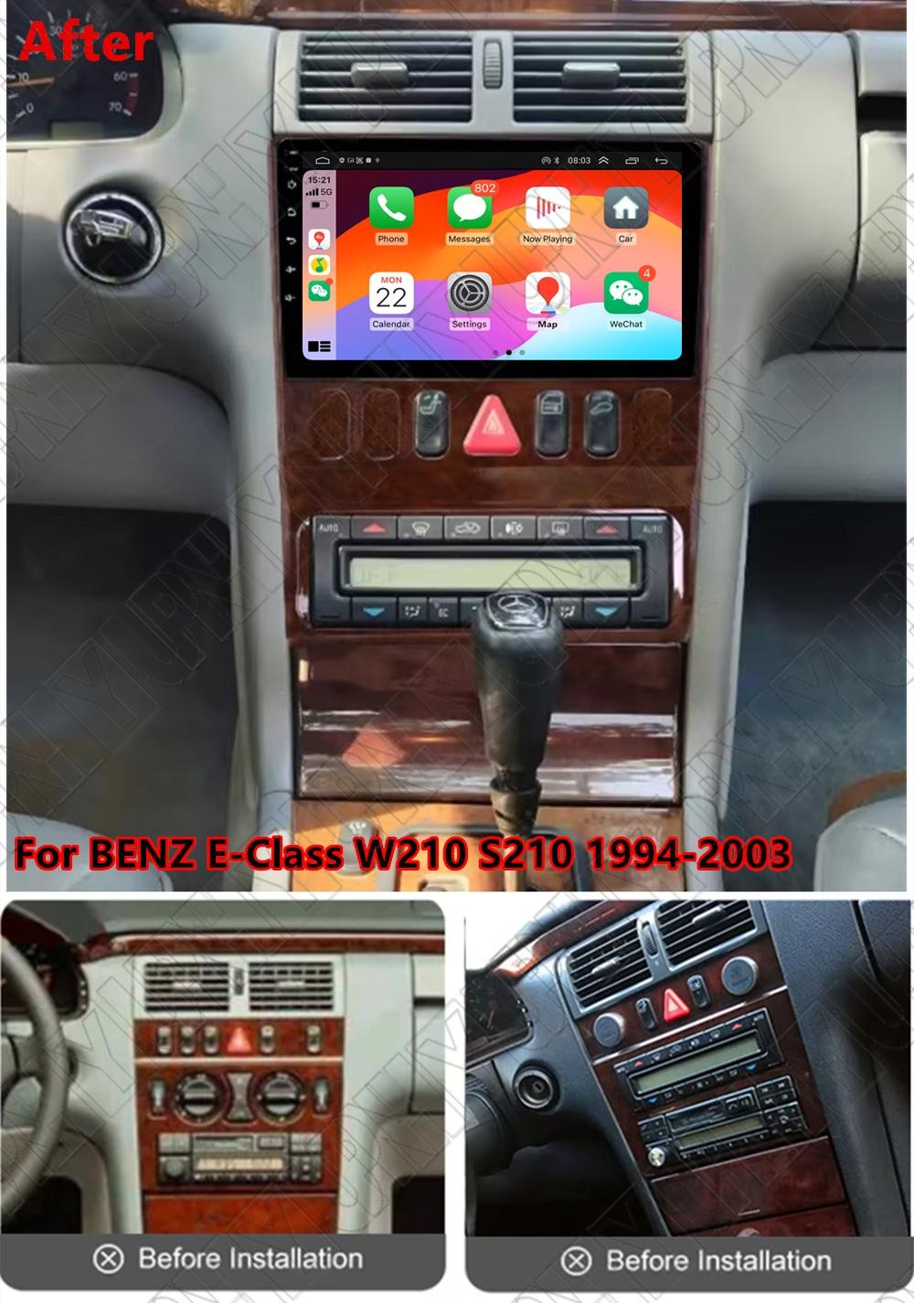 9 Android 15 Stereo Radio 4+32GB for Mercedes for Benz E-Class W210 S210 1994-2003