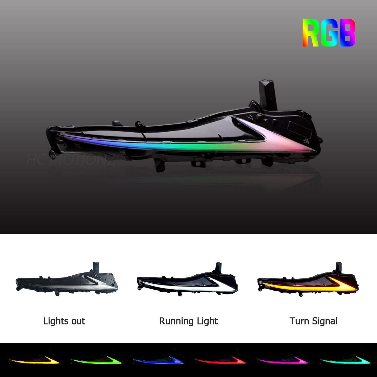 2-piece RGB LED daytime running lights for Lexus IS250/350/300 (2017-2020)