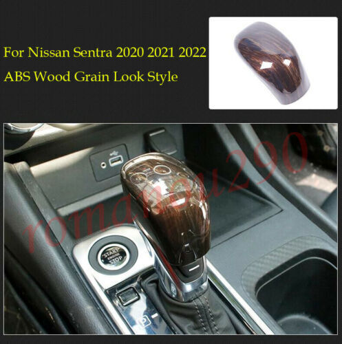 for Nissan Sentra 2020-2022 ABS Wood Grain Gear Shift Shifter Knob Cover Trim