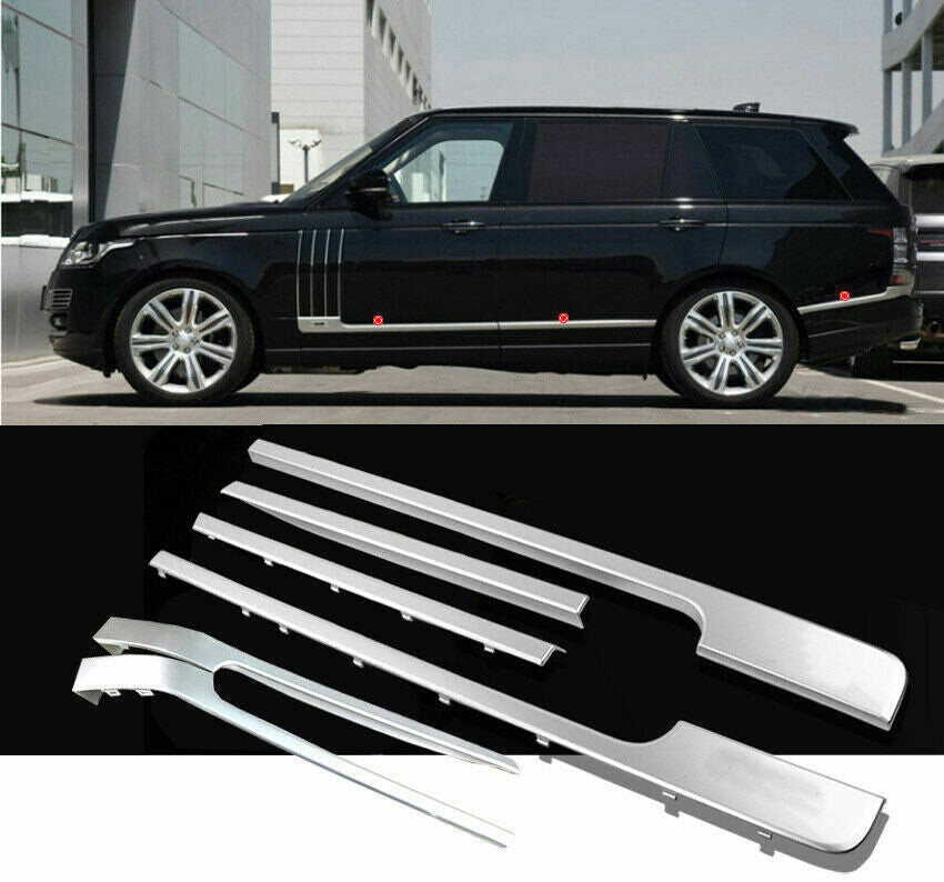for Range Rover L405 2013-2021 6PCS Silver Exterior Body Side Molding Trim Cover