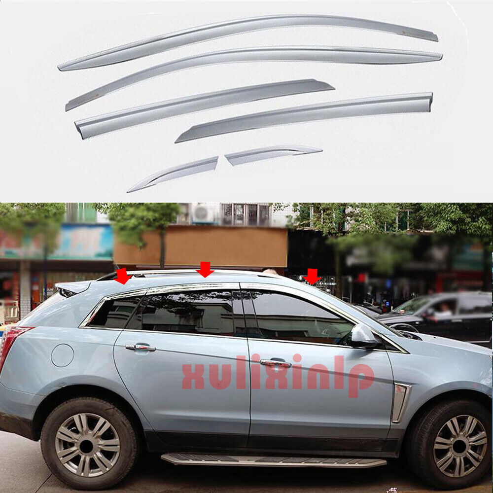 for Cadillac SRX 2010-16 silver Window Wind Visors Sun Rain Guard Vent Deflector