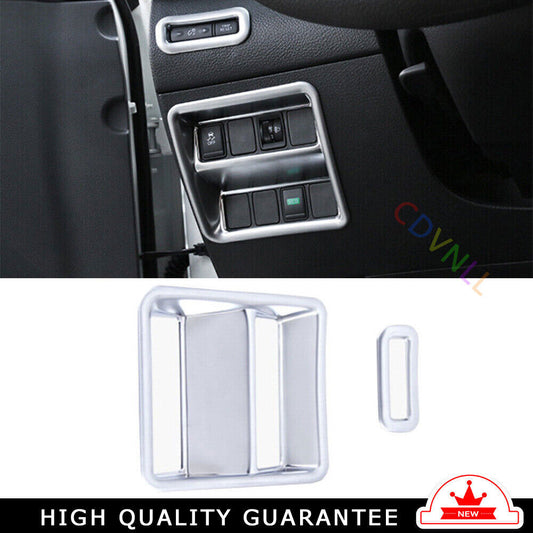 Headlight Button Frame Cover Trim for Nissan Rogue Sport 2017-2021 Matte Silver
