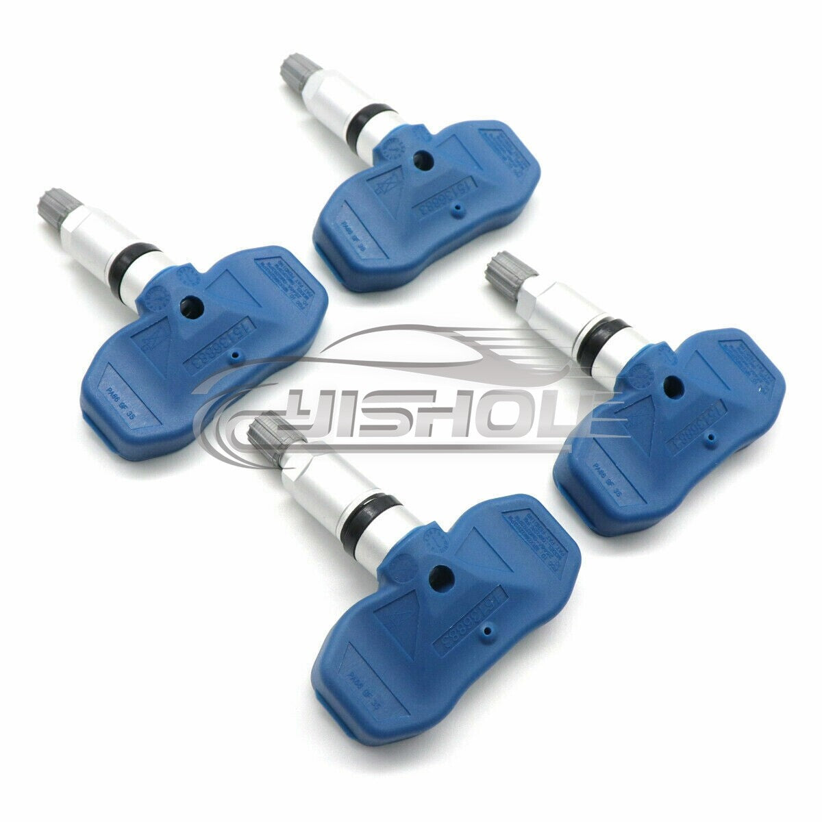 4-pack of new TPMS tire pressure sensors (15136883) for Cadillac for Escalade , for GMC , and for Sierra .