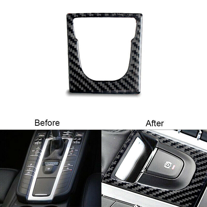 Carbon Fiber Brake Button Panel Cover Trim Fit for Porsche Macan 2014-2019